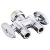 EFIELD Push Fit 1/2" x Dual 3/8" ; OD Compression Straight Stop Valve 1/4 Turn with a Disconnect Clip Tool