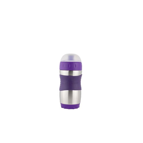 Kid Basix Safe Sporter | Lunch & Sport Stainless Steel Water Bottle | Easy Pull Spout | Mud Cap|Dishwasher Safe |Holds 12 Oz. | Purple