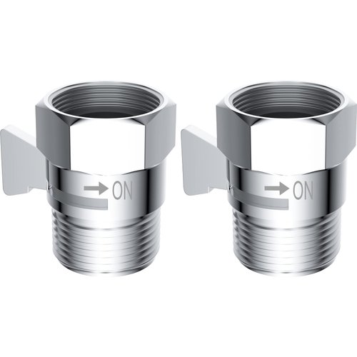 2 Pack Shower Head Flow Control Valve G1/2 Brass Shut-off Valve with Metal Handle Lever Shower Head Valve Water Flow Control Valve Regulator Shut OFF Valve for Hand Shower, or Bidet Sprayer