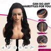 Monaluxe Body Wave Lace Front Wigs Human Hair - 13x4 HD Lace Frontal Wigs Human Hair with Baby Hair Glueless Wigs Human Hair Pre Plucked 200 Density Human Hair Wig for Black Women 22 Inch