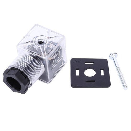 5pcs Hydraulic Solenoid Coil Valve Plug，AC110-220V Solenoid Valve Connector Indicator Plug，Hydraulic Valve Plug with Lamp Transparent