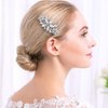 Crystal Wedding Hair Comb Rhinestone Bridal Side Hair Comb Hair Pin Flordal Headpiece Hair Jewelry Silver color Hapibuy