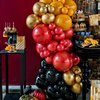 Black Burgundy Gold Balloon, 12 Inches 50 Pcs Burgundy and Gold Balloons Set with Metallic Gold Black Lemon Yellow Balloons for Kids Magical Wizard Party Birthday Baby Shower Party Decorations