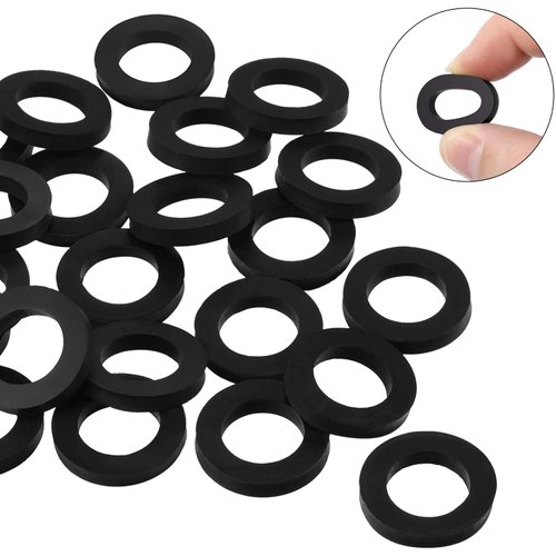 50 Pieces Beer Gaskets Beer Line Washer Keg Tap Line Washer Black Rubber Coupling Gasket for Beer Seal 1/8 Inch Thickness