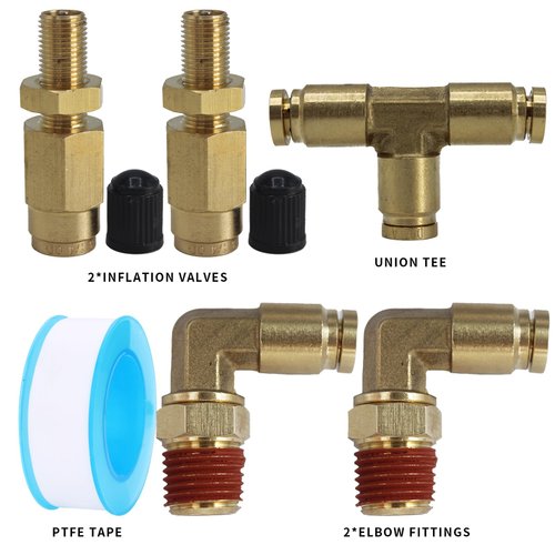 Air Line Service Kit for Air Spring Bag Suspension with Fittings, 20 FT PU Hose Tubing, 1/4 NPT Elbow Fitting, Valve Air Bag Suspension Kit Replacement Components