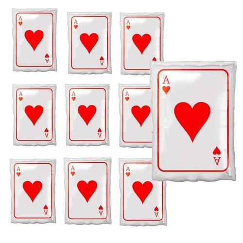 10 PCS Poker Party Aluminum Film Balloon，Poker Casino Night ，Las Vegas Casino Birthday Balloons Casino Poker Party Supplies ，Casino Birthday Casino Poker Party，Halloween Christmas Decorations