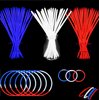 YOFOBU 150 Pack Glow Sticks Bulk Glow Bracelet and Necklaces with 150PCS Connectors 8" Glowsticks Light Up Neon Party Favors for July 4th Halloween Wedding Birthday Hawii Carnival(RedBlueWhite)