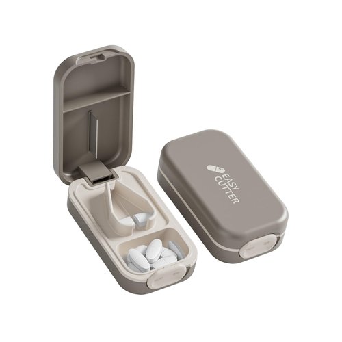 Hafigigi Pill Cutter Splitter for Small or Large Pills with Safety Lock - Accurate and Easy Travel-Friendly Design for Daily Use (Gray)