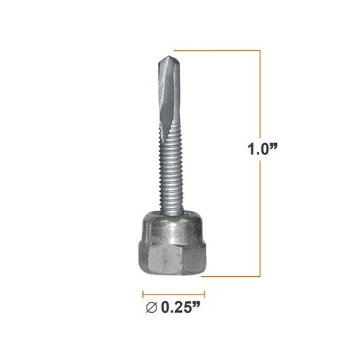 Everflow Sammys 8024957-25 DSTR 100 1/4 Inch Screw Vertical Threaded Rod Anchor Designed for Steel Structure, Steel with Electro-Zinc, Corrosion Resistance, 1/4-20 x 1 Inch Screw Length (pack of 25)