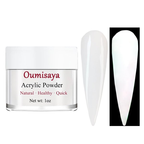 Glow in the dark Milky White Nail Acrylic Powder Color 1OZ for french nail art design
