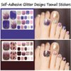 8Sheets Marble Toe Nail Polish Strips Stickers Self-Adhesive Nail Decals Nail Supplies Semi Cured Toenail Gel Strips Stickers Marble Foil Designs Full Nail Wraps Toe Nail Polish Sticker for Women
