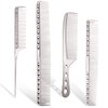 Cgbarber Professional Aluminum Dressing Comb, 4 Types Metal Hair Combs For Hair Styling Included Long Hair Cutting Comb，Short Styling Comb，Handle Comb，Tail Comb(silver)