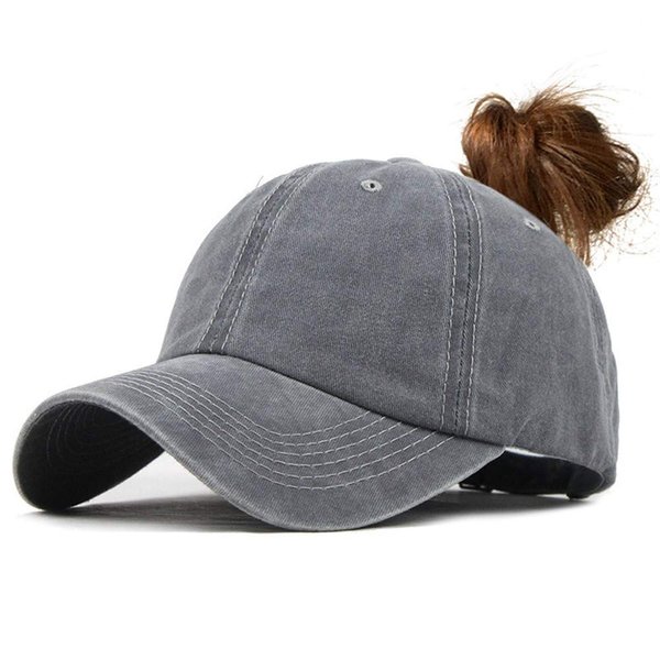 Criss Cross Hat Washed Distressed Baseball Cap Ponytail Hat High Messy Bun Ponycap for Women