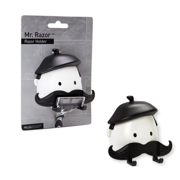 PELEG Design Mr. Razor – Razor Holder Suction Shaving Razor Holder for Shower Bathroom Bath Unique Gifts