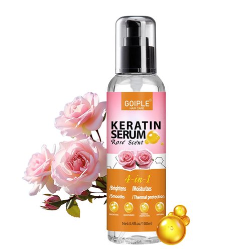 Keratin Protein Hair Serum Keratin Styling & Moisturizing Oil - Anti Frizz Control Nourishes & Repair Keratin Serum Oil for Dry Damaged Hair Heat Protectant Serum for Shine Prevent Hair Burns (Rose)