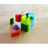 HABA 305463-3D Tile Game Cube Mix, Wooden Toy for Laying and Stacking, 19 Wooden Building Blocks, 10 Template Cards for Reconstruction, Toy from 3 Years