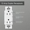 Lutron Claro 15 Amp Duplex Outlet, SCR-15-SW, Snow
