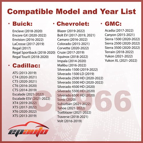 EPAuto CP966 (CF11966) Premium Cabin Air Filter, Compatible with Select Buick/Cadillac/Chevrolet/GMC Models