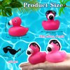 12 Set Hot Pink Rubber Ducks Bulk Pink Bath Toys for Baby Shower Birthday Party Favors Classroom Prizes