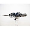 Dark silver butterfly blue crystal flower alligator hair claw clip clamp