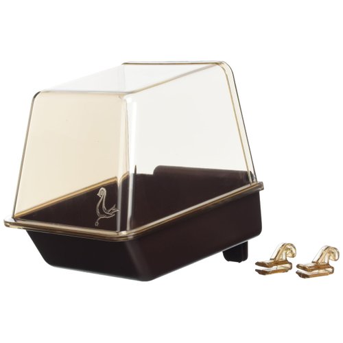 Penn-Plax Clip-On Bird Bath – Attaches to Most Birdcages – Perfect for Parakeets, Lovebirds, Parrotlets, Finches, Canaries, and Other Small Birds – Brown