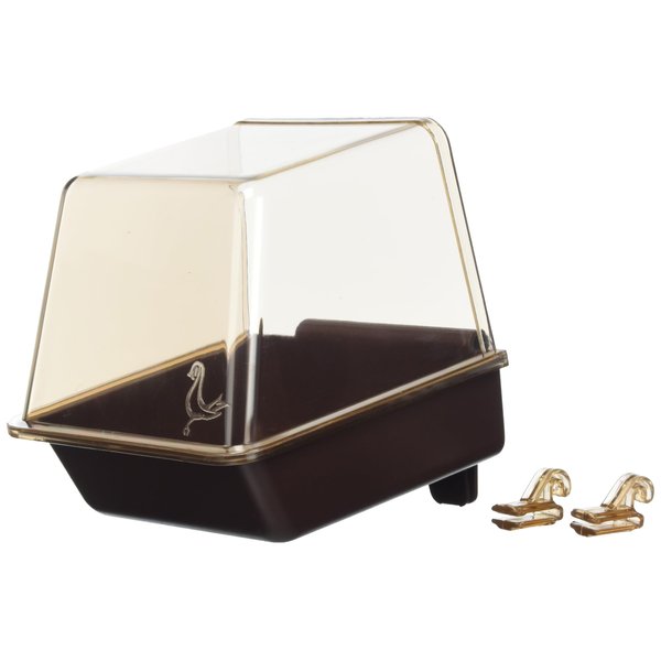 Penn-Plax Clip-On Bird Bath – Attaches to Most Birdcages – Perfect for Parakeets, Lovebirds, Parrotlets, Finches, Canaries, and Other Small Birds – Brown