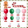 Red White Christmas Balloon Garland Kit, 85PCS Christmas Balloon Garland Arch Kit Macaron Pink Green Balloon Candy Cane Foil balloon Gingerbread Man for Christmas Decorations New Year Party Supplies