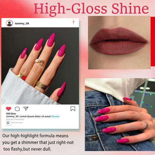 AZUREBEAUTY Raspberry Red Nail Polish Set,Bright Red Vegan Nail Polish Quick Dry Natural Boundless Shine Nail Lacquer Fingernail Polish Strengthening Nurse Kit Salon-Quality for Women 2Pcs 0.34 oz.