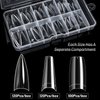 500PCS Half Cover Coffin Nail Tips - Acrylic Nail Tips, krofaue 10 Size Clear Ballerina Nail Tips, Half Cover Acrylic False Nail Tips With Box for Nail Tips Art Salons and Home DIY (Clear)