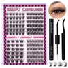 Lashes Extension Kit Lashes Clusters Individual Lashes Kit 4 Styles DIY Eyelashes Extension Kit with Lash Bond and Seal Mascara Brush Lash Applicator Eyelashes Clusters(10-16MM,132Pcs)