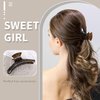 Big Hair Claw Clips for Women Hair Claws for Long Thin Thick Hair Banana Hair Barrette Tortoise Pattern 4.5"Strong Hold Jaw Claw Clips for Girls Nonslip Acetate Hair Accessories (dark brown)
