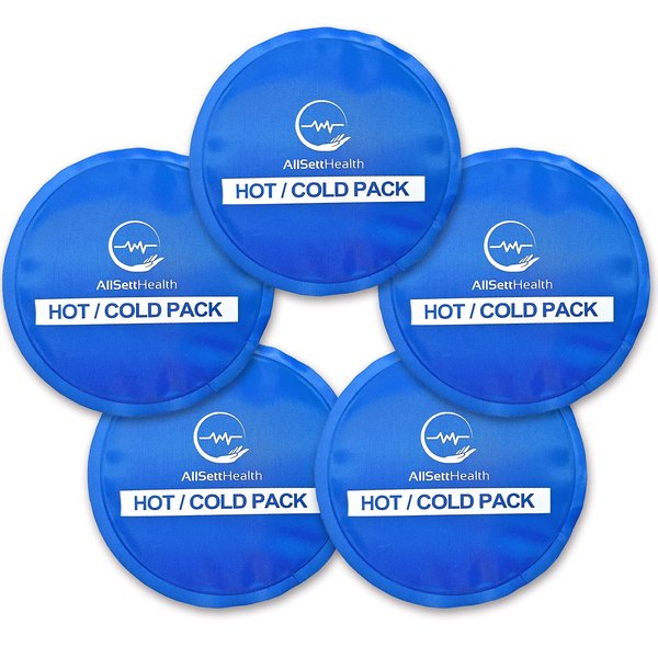 Reusable Round Hot and Cold Gel Ice Packs for Injuries | Cold Compress, Ice Pack, Gel Ice Packs, Cold Pack, Gel ice Pack, Cold Packs for Injuries | 5 Pack Blue