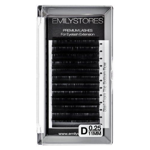 EMILYSTORES Eyelash Extensions 0.25mm Thickness D Curl Length 11mm Natural-Looking Individual Volume Eyelashes For Lash Extensions(0.25,D,11mm)