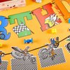 Zonon 20 Pieces Dirt Bike Birthday Decoration Dirt Bike Party Supplies Banner Cake Cupcake Topper for Motocross Themed Birthday Party Man or Boy Riding Room Wall Decoration (Chic Style)