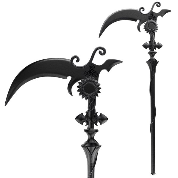 Sun FLower Scythe Black Wicca Witch Hair Slide Renaissance Festival Hair Acceossories for Women Hair Stick Black