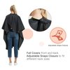 PERFEHAIR Hair Cutting Cape with Snaps Closure, Salon Hairdressing Styling Barber Cape with Hand Holes-51 x 58 Inches, Black