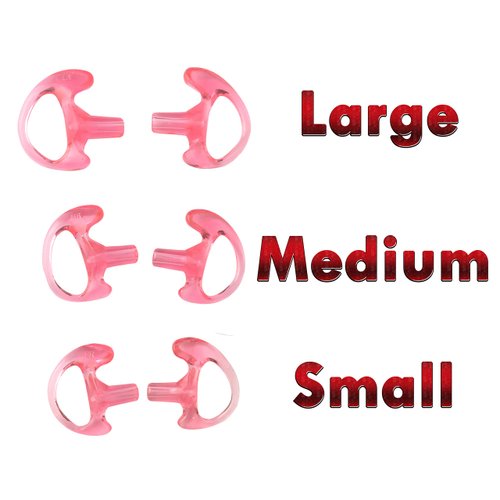 ProMaxPower Two-Way Portable Radio Earmold Insert Earplugs Earbuds for Acoustic Tube Earpiece Headset (Variety 6-Pack, 3 Sizes Each Side)