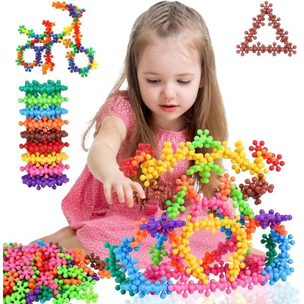 LZSQTOYS 300 Pieces Building Blocks Kids STEM Toys- Discs Sets Interlocking Solid Plastic for Preschool Kids Boys and Girls Aged 3+, Creativity Kids Toys A-015