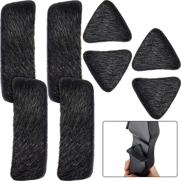 Skylety Archery Arrow Rest Stick Traditional Hair Rest Fur Stick on Bow Riser Adhesive Backed Stick on Longbow Fur Pad for Recurve Bow Hunting Shooting (4)