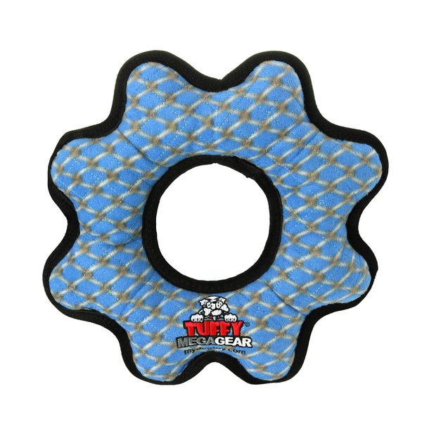 TUFFY - World's Tuffest Soft Dog Toy - MEGA Gear Ring - Squeakers - Multiple Layers. Made Durable, Strong & Tough. Interactive Play (Tug, Toss & Fetch). Machine Washable & Floats. (Chain Link 2 Pack)