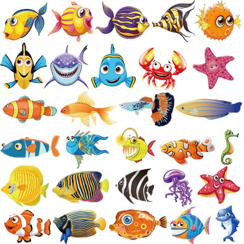 Ooopsiun Ocean Animals Temporary Tattoos for Kids - 12 Sheets Ocean Fish Birthday Party Decorations Supplies Favors for Boys Girls