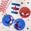 3 Pack 4th of July Red White Blue Hair Clips for Women Girls - American Flag Hat Shape Hair Clip Barrettes Independence Day Patriotic Hair Accessories