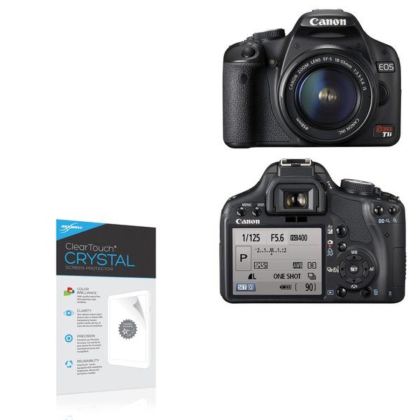 BoxWave Screen Protector Compatible with Canon EOS Digital Rebel T1i - ClearTouch Crystal, HD Crystal Film Skin to Shield Against Scratches