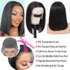 ADOIFAIR Bob Wig Human Hair HD Transparent Short Straight Lace Front Bob Wigs for Women 180% Density Human Hair Bob Wig 13x4 Lace Frontal Bob Wigs Natural Color 8 Inch
