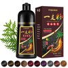 iemokoda Golden Brown Natural Plant Hair Dye Shampoo 3 in 1 for Grey Hair Coverage, No Irritation, Simpler Hair Color Shampoo for Women & Men, Semi-Permanent Bubble Plant Hair Dye with Conditioner