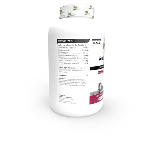 VetriScience Omega 3 Fish Oil for Dogs and Cats, 90 Soft Gels - Skin and Coat, Heart Health and Immune Support Fish Oil Supplement