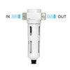 Beduan 1/2" Air in-line Compressed Particulate Filter,Moisture Water Trap Filter With Visible Bowl,Manual Drain(MIDI)