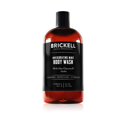 Brickell Men's Invigorating Mint Body Wash for Men, Natural and Organic Deep Cleaning Shower Gel with Aloe, Glycerin, and Jojoba, Sulfate Free