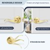 LOQRON Wave Style Door Lever Keyed Entry Door Handle with Lock, Entrance Lever Reversible for Left/Right Handed for Office or Front Door with Satin Brass Finish, 1 Pack