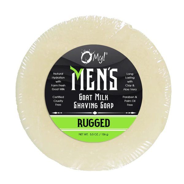 O My! Goat Milk Shaving Soap | Free of Parabens & More | Shea Butter and Vit E | Handcrafted in USA